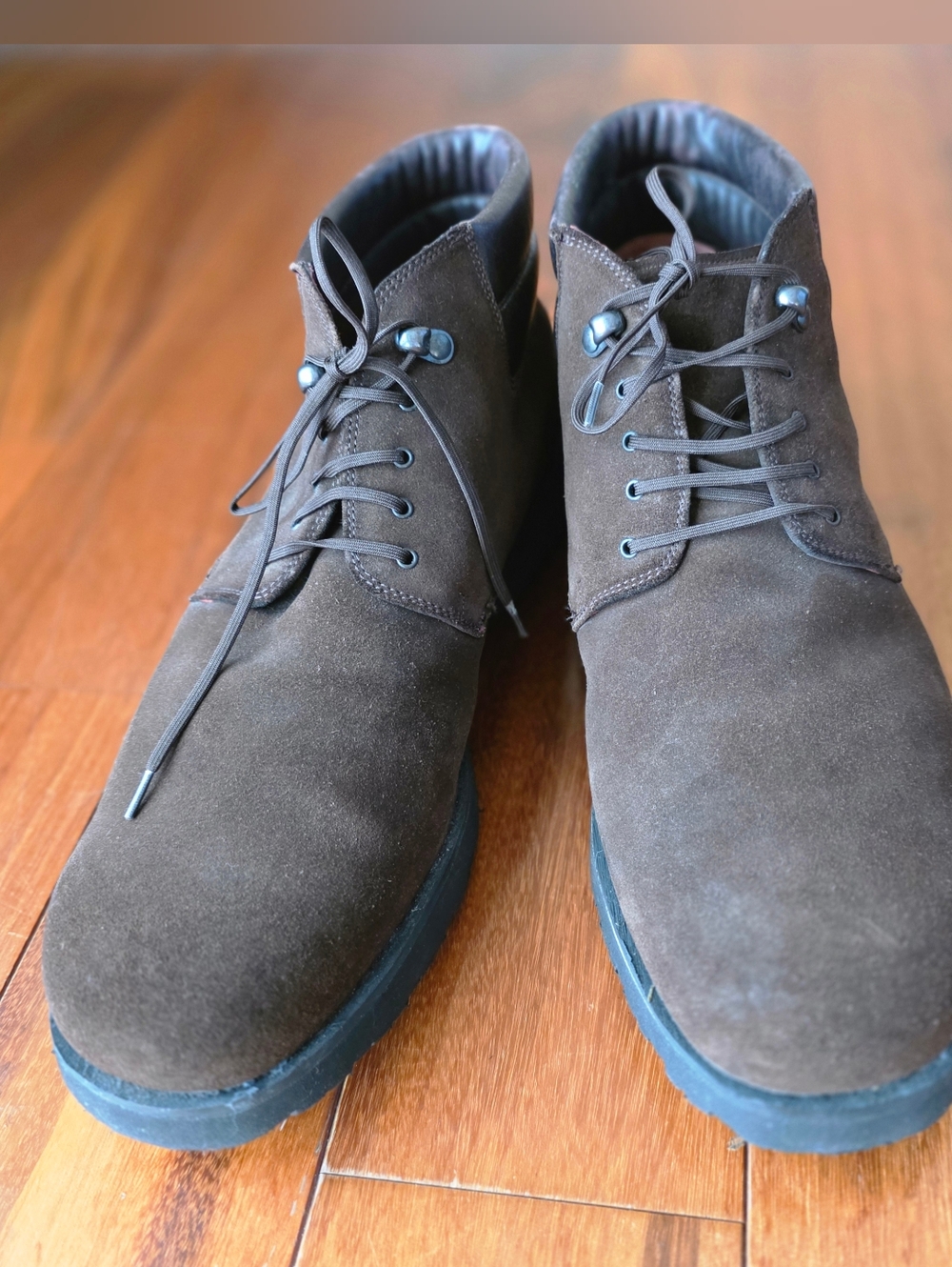 Salvatore Ferragamo Brown Leather Suede Lug Sole Boots Men’s 11.5‎ Old Money - Picture 2 of 10
